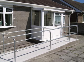 Handrails for the disabled.